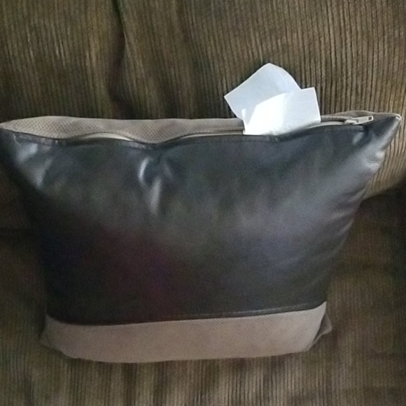 Threshold half leather/suede toss pillow - Picture 4 of 5
